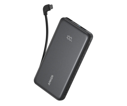 Powerbank ANKER Zolo Power Bank 10000mAh 22.5W Built-In USB-C Cable Black A110DH11